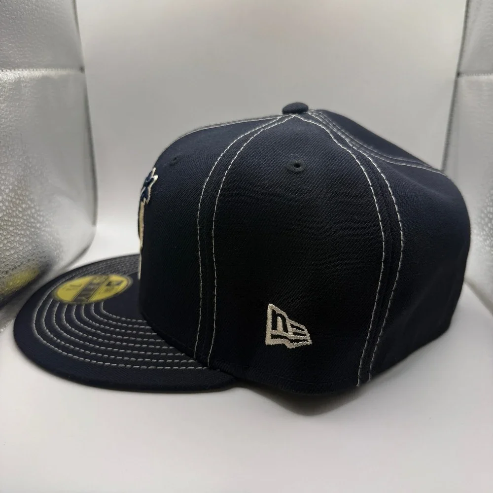 New Era 59FIFTY Texas Baseball‎ Fitted Hat Navy Gold White Stitch 7 5/8 Cap